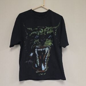 Travis Scott Green Hyena Black Graphic T-Shirt Size Large NEW